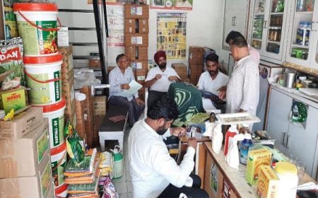 ਖੇਤੀਬਾੜੀ ਵਿਭਾਗ ਦੀਆਂ ਟੀਮਾਂ ਨੇ  ਦੁਕਾਨਾਂ ਤੇ ਕੀਤੀ ਛਾਪੇਮਾਰੀ