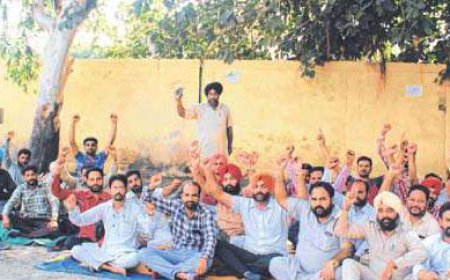 ਪੰਜਾਬ ਰੋਡਵੇਜ਼/ਪਨਬਸ ਕੰਟਰੈਕਟ ਵਰਕਰਜ਼ ਯੂਨੀਅਨ ਵਲੋਂ ਰੋਸ ਧਰਨਾ