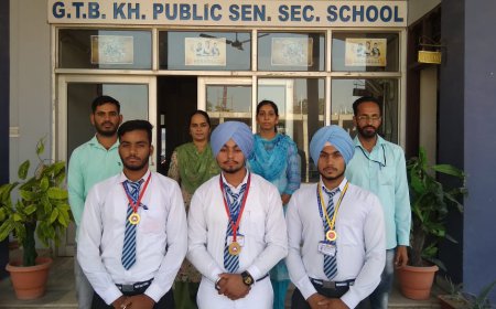 ਜੀ.ਟੀ.ਬੀ .ਖਾਲਸਾ ਪਬਲਿਕ ਸਕੂਲ ਦੇ 3 ਵਿਦਿਆਰਥੀਆਂ ਦੀ ਹੋਈ ਨੈਸ਼ਨਲ ਪੱਧਰ ਮੁਕਾਬਲੇ ਲਈ ਚੋਣ