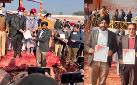 ਕੋਵਿਡ-19 ਦੌਰਾਨ ਵਧੀਆ ਸੇਵਾਵਾਂ ਨਿਭਾਉਣ ਬਦਲੇ ਬਲਾਕ ਆਲਮਵਾਲਾ ਦੇ ਦੋ ਸਟਾਫ ਮੈਂਬਰਾਂ ਨੂੰ ਕੀਤਾ ਗਿਆ ਅੱਜ (26 ਜਨਵਰੀ) ਨੂੰ ਸਨਮਾਨਿਤ