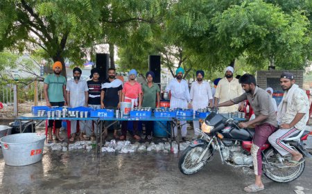 ਪਿੰਡ ਸਰਾਵਾਂ ਬੋਦਲਾਂ ਦੇ ਨੌਜਵਾਨਾਂ ਨੇ ਲਗਾਈ ਠੰਡੇ ਮਿੱਠੇ ਪਾਣੀ ਦੀ ਛਬੀਲ