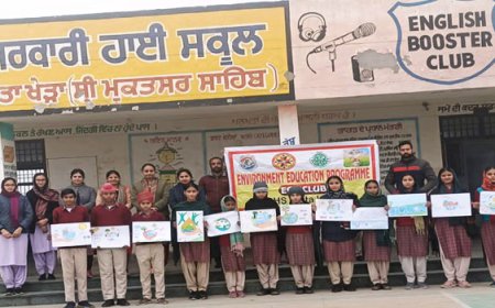 ਮਲੋਟ ਦੇ ਪਿੰਡ ਰੱਤਾ ਖੇੜਾ ਦੇ ਹਾਈ ਸਕੂਲ ਵਿੱਚ ‘ਜਲਗਾਹ ਬਚਾਓ’ ਵਿਸ਼ੇ ਤੇ ਵਿਦਿਆਰਥੀਆਂ ਦੇ ਕਰਵਾਏ ਗਏ ਮੁਕਾਬਲੇ
