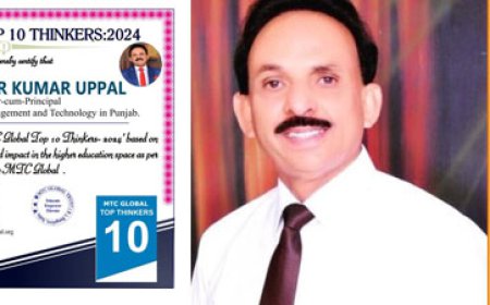 ਪ੍ਰੋ. ਆਰ.ਕੇ.ਉੱਪਲ ਐਮ.ਟੀ.ਸੀ ਗਲੋਬਲ ਟਾਪ 10 ਥਿੰਕਰਸ-2024 ਐਵਾਰਡ ਨਾਲ ਹੋਏ ਸਨਮਾਨਿਤ