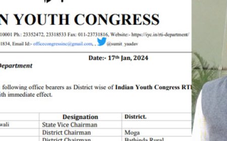 ਐਡਵੋਕੇਟ ਸੁਖਵੀਰ ਸਿੰਘ ਕਿੱਲਿਆਂਵਾਲੀ ਨੂੰ ਇੰਡੀਅਨ ਯੂਥ ਕਾਂਗਰਸ ਵੱਲੋਂ RTI ਵਿਭਾਗ ਪੰਜਾਬ ਦੇ ਵਾਇਸ ਚੇਅਰਮੈਨ ਵਜੋਂ ਕੀਤਾ ਗਿਆ ਨਿਯੁਕਤ