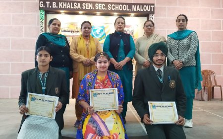 -ਜੀ.ਟੀ.ਬੀ ਖਾਲਸਾ ਸੀਨੀਅਰ ਸੈਕੰਡਰੀ ਸਕੂਲ ਮਲੋਟ ਵਿਖੇ ਮਨਾਇਆ ਗਿਆ ਕੌਮਾਤਰੀ ਭਾਸ਼ਾ ਦਿਵਸ