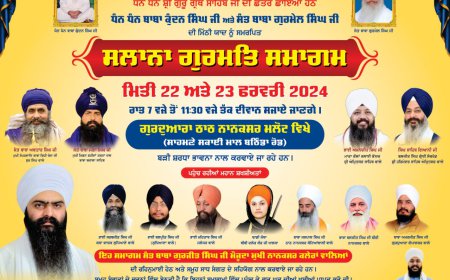 ਗੁਰਦੁਆਰਾ ਠਾਠ ਨਾਨਕਸਰ ਮਲੋਟ ਵਿਖੇ ਸਲਾਨਾ ਗੁਰਮਤਿ ਸਮਾਗਮ 22 ਅਤੇ 23 ਫਰਵਰੀ ਨੂੰ