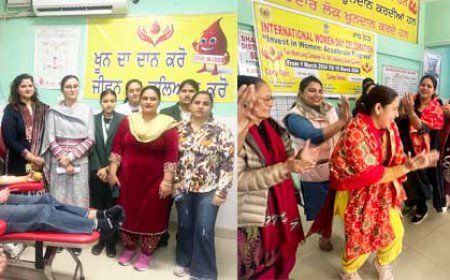 ਸਿਹਤ ਵਿਭਾਗ ਬਠਿੰਡਾ ਨੇ ਕੌਮਾਂਤਰੀ ਮਹਿਲਾ ਦਿਵਸ ਦੇ ਸੰਬੰਧ ਵਿੱਚ ਮਹਿਲਾ ਖੂਨਦਾਨੀਆਂ ਤੇ ਪ੍ਰਬੰਧਕਾਂ ਨੂੰ ਕੀਤਾ ਸਨਮਾਨਿਤ