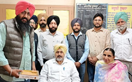 ਸ. ਪਰਮਜੀਤ ਸਿੰਘ ਬਰਾੜ ਨੇ ਮਲੋਟ ਤਹਿਸੀਲਦਾਰ ਦਾ ਚਾਰਜ ਸੰਭਾਲਣ ਤੇ ਦੀ ਰੈਵੀਨਿਊ ਪਟਵਾਰ ਯੂਨੀਅਨ ਨੇ ਕੀਤਾ ਸਵਾਗਤ