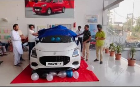 ਹੀਰਾ ਆਟੋਮੋਬਾਇਲ ਲਿਮਟਿਡ ਮਾਰੂਤੀ ਸ਼ੋਅ ਰੂਮ ਮਲੋਟ ਵਿਖੇ ਨਵੀਂ Swift ਦੀ ਘੁੰਡ ਚੁਕਾਈ ਦੀ ਕੀਤੀ ਗਈ ਰਸਮ