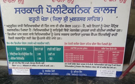 ਸਰਕਾਰੀ ਪੌਲੀਟੈਕਨਿਕ ਕਾਲਜ ਫਤੂਹੀ ਖੇੜਾ ਵਿਖੇ ਸਾਲ 2024-25 ਦੀ ਦਾਖਲਾ ਪ੍ਰੀਕਿਰਿਆ ਸ਼ੁਰੂ