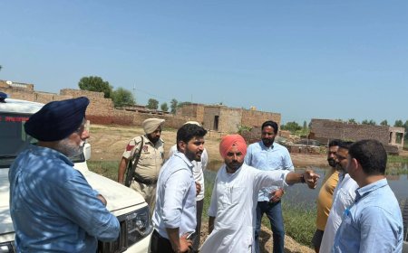 ਮਲੋਟ ਦੇ ਪਿੰਡ ਬਾਮ ‘ਚ ਭਾਰੀ ਬਾਰਿਸ਼ਾਂ ਨਾਲ ਹੋਏ ਨੁਕਸਾਨ ਦਾ ਸਹਾਇਕ ਕਮਿਸ਼ਨਰ ਸ਼ਿਵਾਂਸ਼ ਅਸਥਾਨਾ ਵੱਲੋਂ ਲਿਆ ਜਾਇਜ਼ਾ