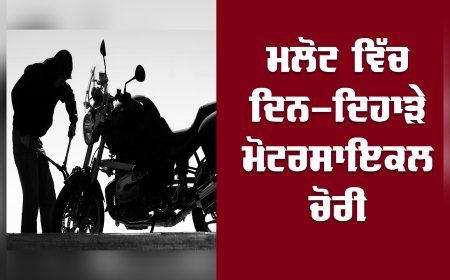 ਮਲੋਟ ਦੇ ਸਿਵਲ ਹਸਪਤਾਲ ਵਿੱਚੋਂ ਦਿਨ-ਦਿਹਾੜੇ ਮੋਟਰਸਾਈਕਲ ਚੋਰੀ